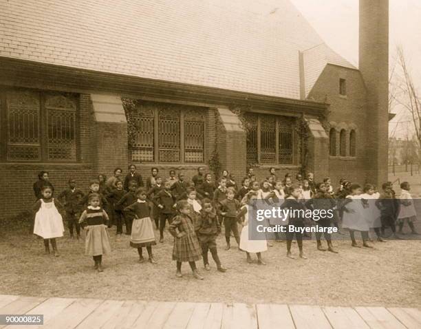 Howard Univ., Washington, D.C., ca. 1900 - elementary school students exercise