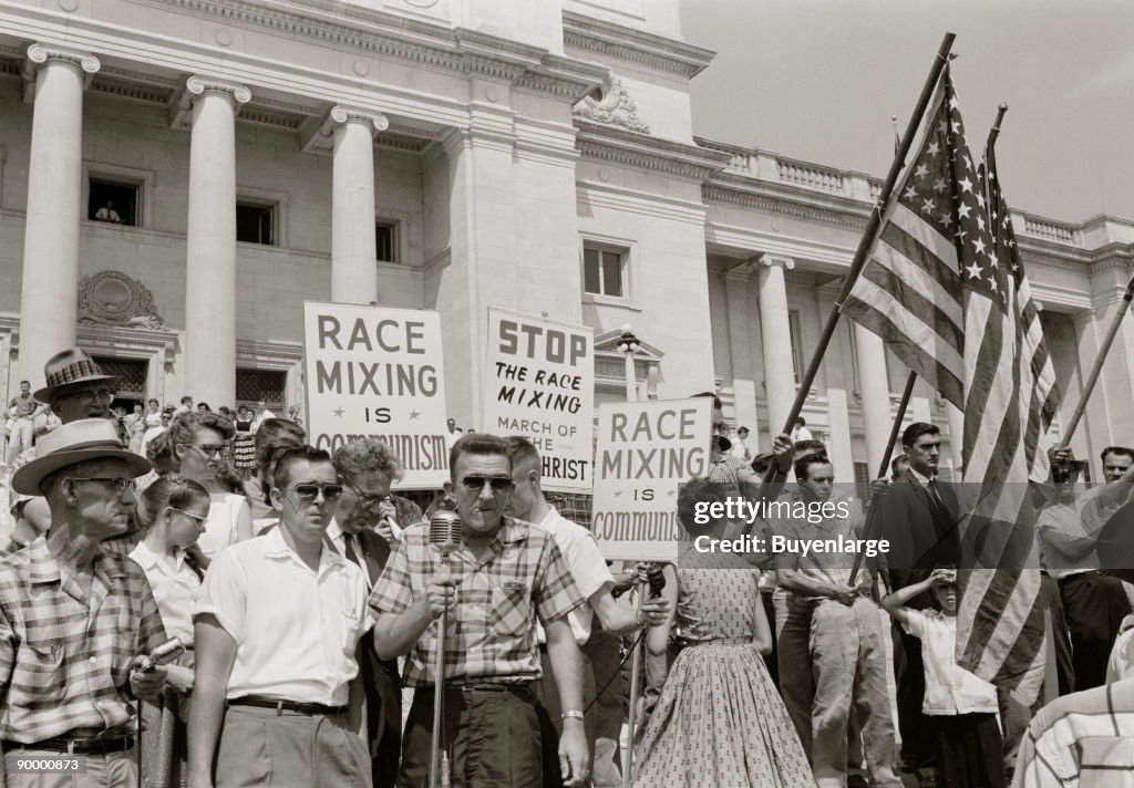 Little Rock, 1959. Rally at state capitol