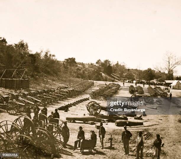 Broadway Landing, Appomattox River, Virginia. Park of artillery