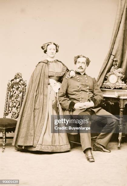 Maj. Gen. Abner Doubleday & his wife; fired first shot at Fort Sumter; Never Claimed to have invented Baseball but he did invent the Cable Car and...