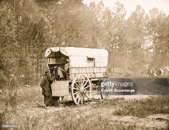 Petersburg, Va. U.S. Military Telegraph battery wagon, Army of the Potomac headquarters