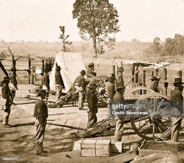 Atlanta, Georgia. Sherman's men in Confederate fort