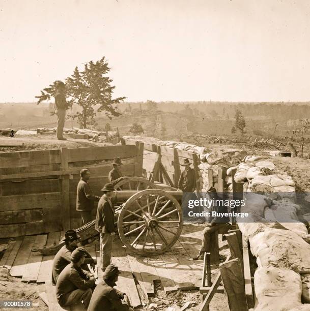 Atlanta, Georgia. Sherman's men in Confederate fort