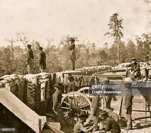 Atlanta, Georgia. Sherman's men in Confederate fort