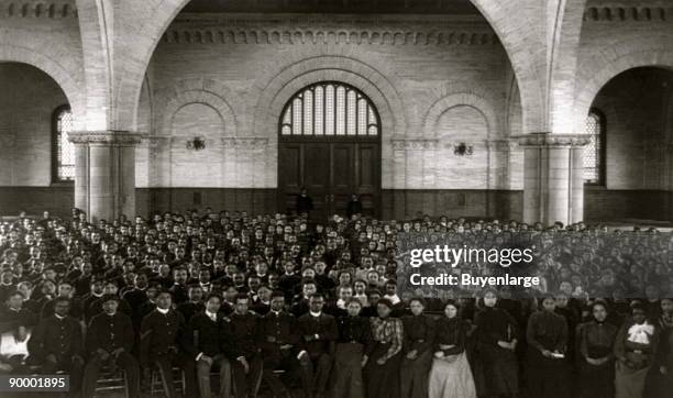 School assembly in Hampton Institute, Hampton, Va.