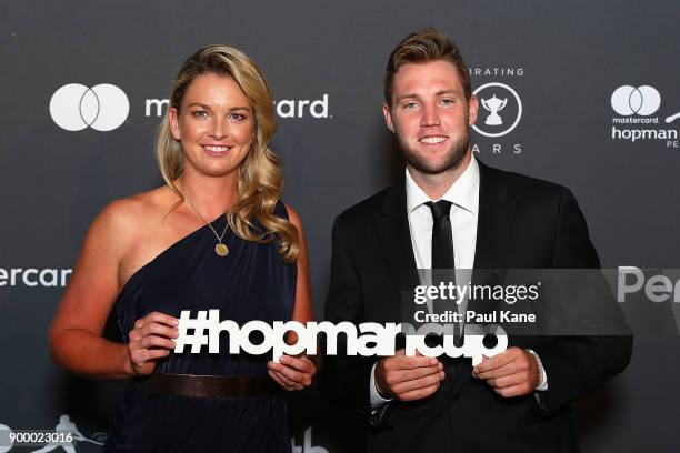 Coco Vandeweghe and Jack Sock of the United States arrive at the 2018 Hopman Cup New Years Eve Ball at Crown Perth on December 31, 2017 in Perth,...