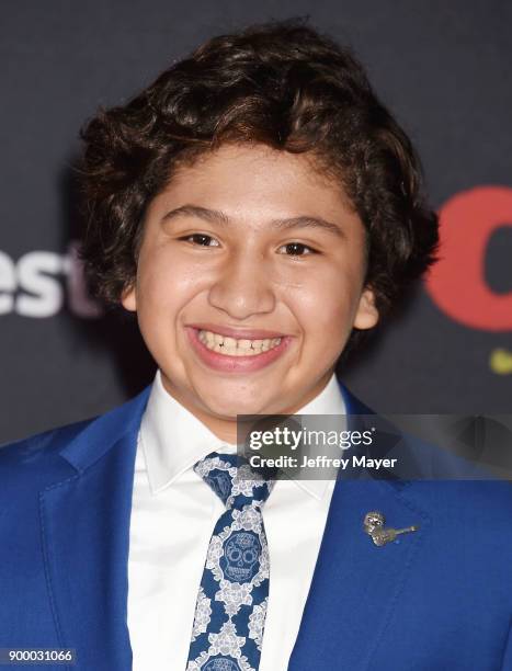 Actor Anthony Gonzalez arrives at the premiere of Disney Pixar's 'Coco' at El Capitan Theatre on November 8, 2017 in Los Angeles, California.