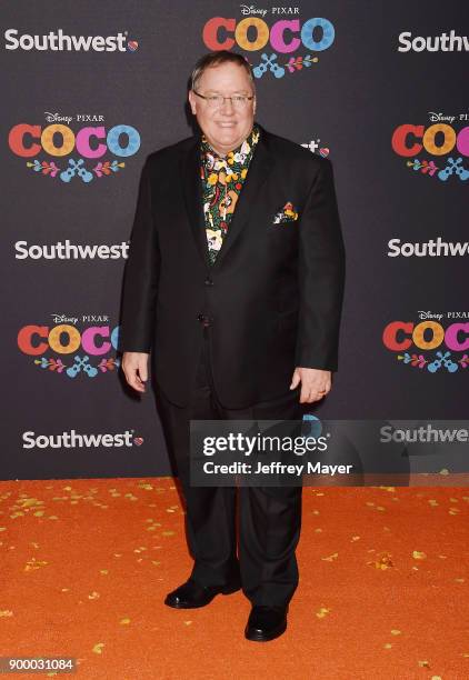 Executive producer John Lasseter arrives at the premiere of Disney Pixar's 'Coco' at El Capitan Theatre on November 8, 2017 in Los Angeles,...