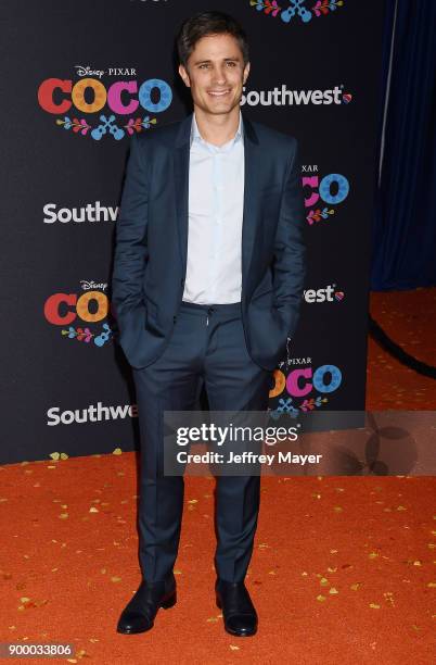 Actor Gael Garcia Bernal arrives at the premiere of Disney Pixar's 'Coco' at El Capitan Theatre on November 8, 2017 in Los Angeles, California.