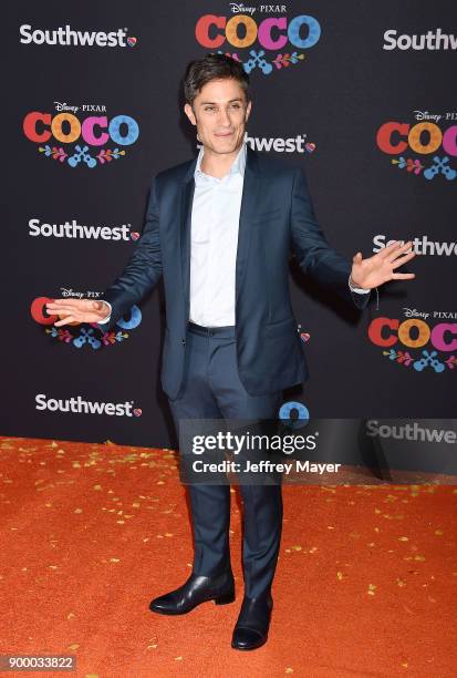 Actor Gael Garcia Bernal arrives at the premiere of Disney Pixar's 'Coco' at El Capitan Theatre on November 8, 2017 in Los Angeles, California.