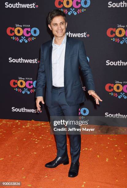 Actor Gael Garcia Bernal arrives at the premiere of Disney Pixar's 'Coco' at El Capitan Theatre on November 8, 2017 in Los Angeles, California.