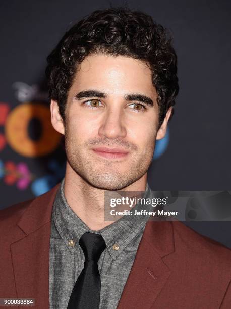 Actor Darren Criss arrives at the premiere of Disney Pixar's 'Coco' at El Capitan Theatre on November 8, 2017 in Los Angeles, California.