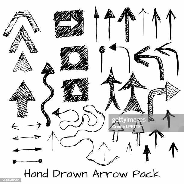 hand drawn arrow pack - sharp angle stock illustrations