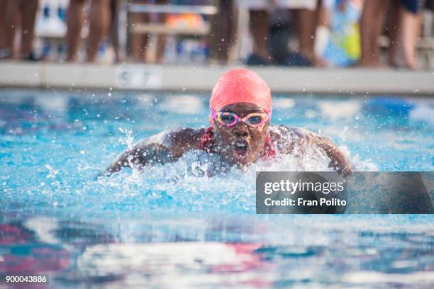 female swimmer at a swim meet. - swimming tournament bildbanksfoton och bilder