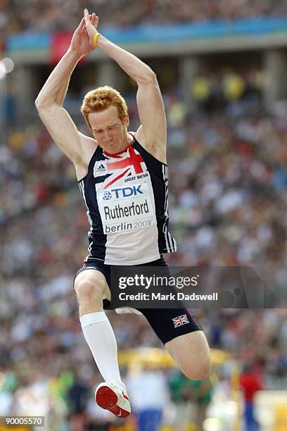 Greg Rutherford of Great Britain & Northern Ireland competes in the men's Long Jump Final during day eight of the 12th IAAF World Athletics...