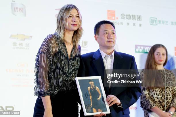 Maria Sharapova attends the Player Party during the 2018 WTA Shenzhen Open at Zhu Jiang Crowne Plaza Hotel on December 31, 2017 in Shenzhen, China.