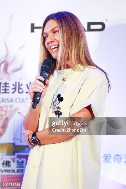 Simona Halep attends the Player Party during Day 1 of the 2018 WTA Shenzhen Open on December 31, 2017 in Shenzhen, China.