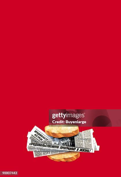 Newspaper Sandwich on Rye Break