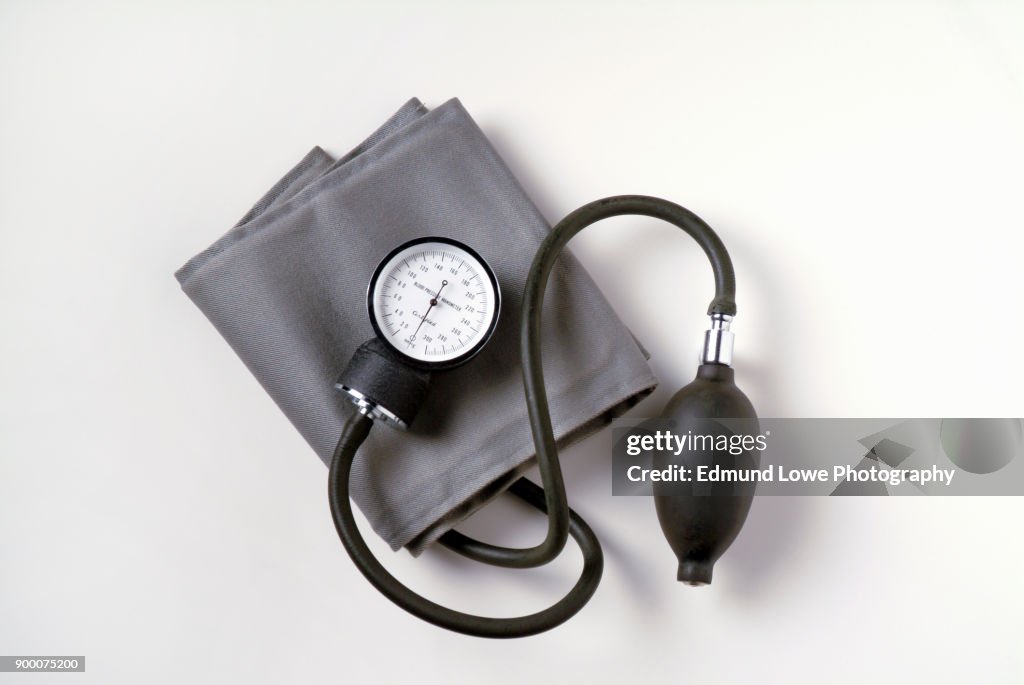 Blood Pressure Cuff on White Background.