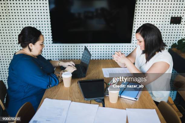 modern small office meeting. - small office building exterior stock pictures, royalty-free photos & images