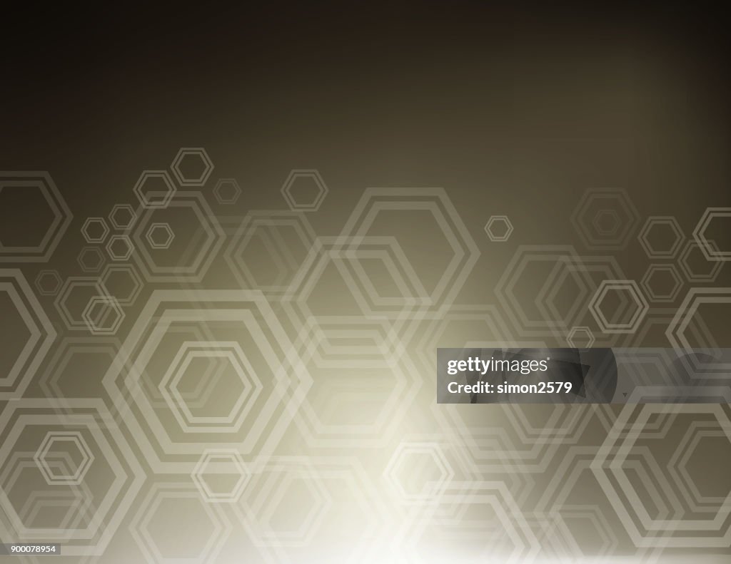 Fading Color Shape Brown Color Background With Fading White Hexagon Shape Pattern High-Res ...