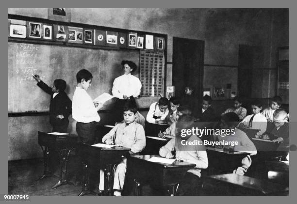 Students and Teacher in Public School Classroom