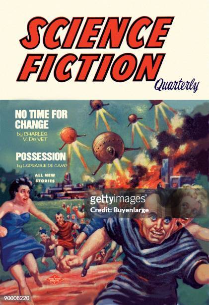 Science Fiction Quarterly: Citizens Flee UFO Attack