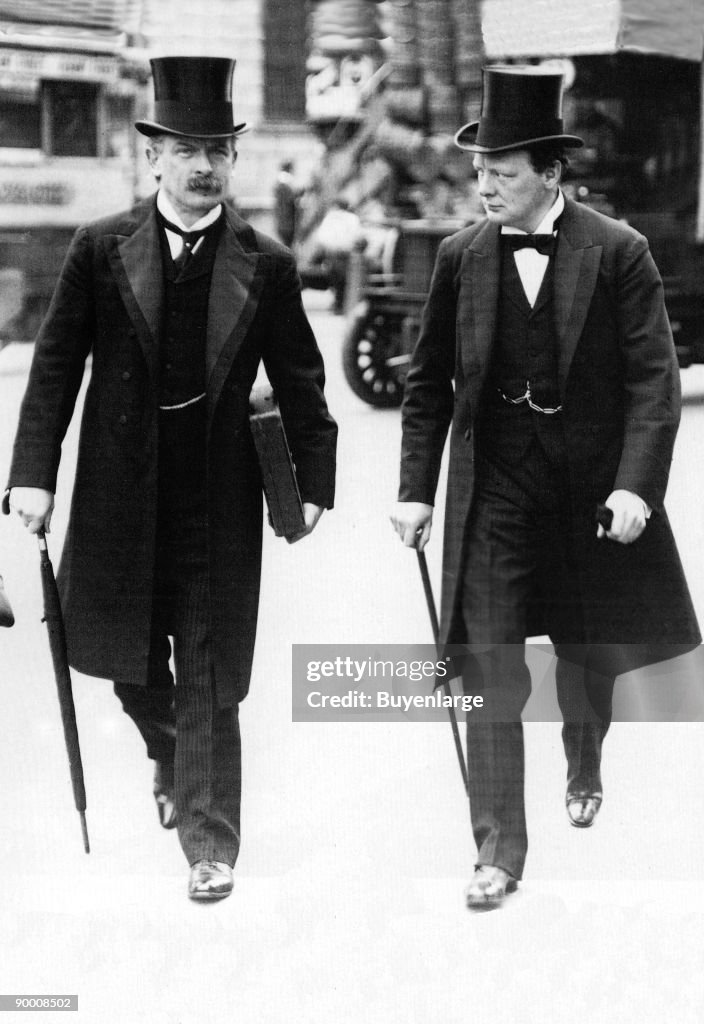 Lloyd George with Churchill, London