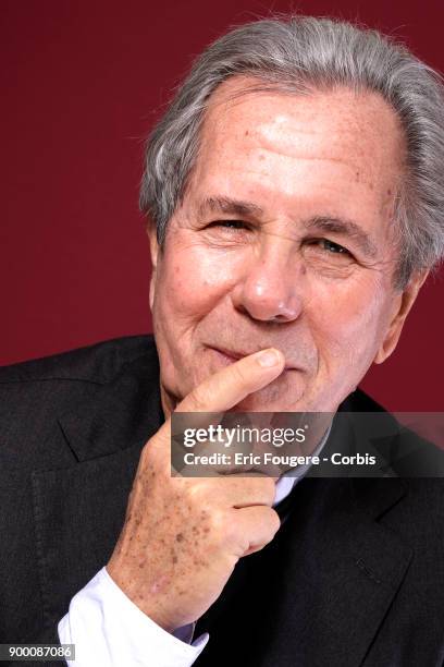 Politician Jean-Louis Debre poses during a portrait session in Paris, France on .