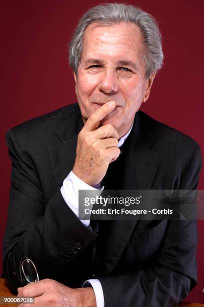 Politician Jean-Louis Debre poses during a portrait session in Paris, France on .