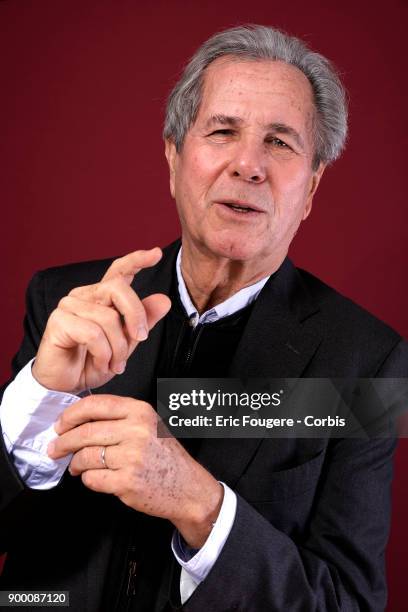 Politician Jean-Louis Debre poses during a portrait session in Paris, France on .