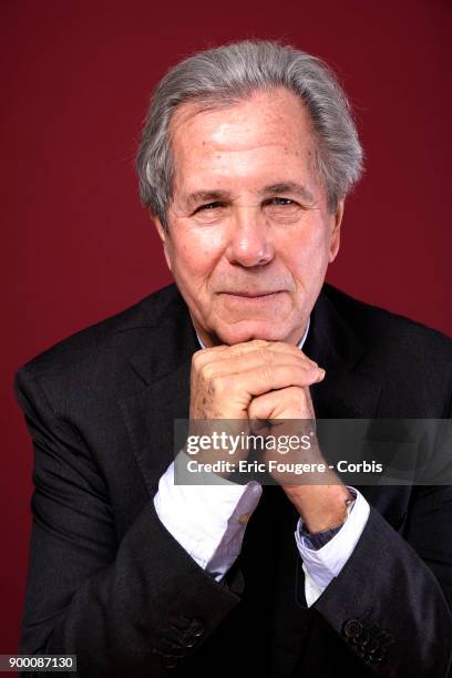 Politician Jean-Louis Debre poses during a portrait session in Paris, France on .