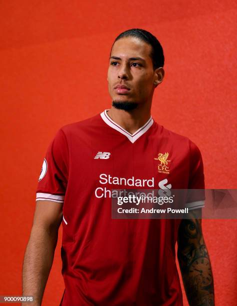 Liverpool's new signing Virgil van Dijk pictured at Melwood Training Ground on December 31, 2017 in Liverpool, England.