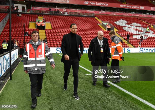 Liverpool's new signing Virgil van Dijk pictured at Anfield on December 30, 2017 in Liverpool, England.