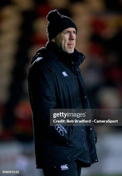 Ospreys' Head Coach Steve Tandy during the Guinness Pro14 Round 12 match between Dragons and Ospreys at Rodney Parade on December 31, 2017 in...