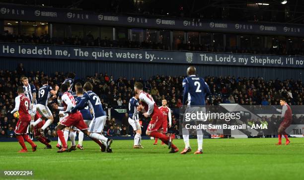 Alexis Sanchez of Arsenal scores a goal to make it 0-1 during the Premier League match between West Bromwich Albion and Arsenal at The Hawthorns on...