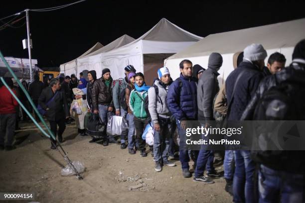 Hundreds of refugees and migrants arrive from the islands and the mainland of Greece in the Greek-FYROM borders in November 2015. They wait in lines...