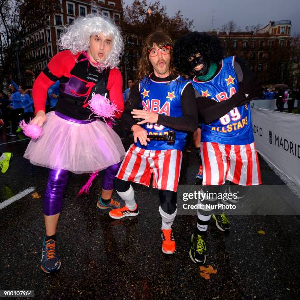 Some disguised participants during the 53rd edition of the San Silvestre Vallecana fun race race in Madrid, Spain, 31 December 2017. Which is...