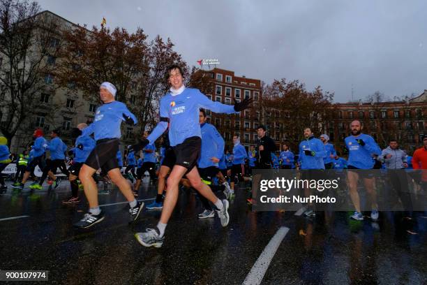 Thousand athletes take part in the 53rd edition of the San Silvestre Vallecana fun race race in Madrid, Spain, 31 December 2017 which is...