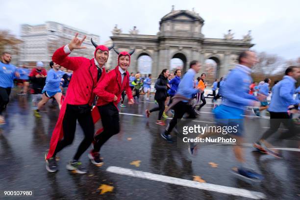 Thousand athletes take part in the 53rd edition of the San Silvestre Vallecana fun race race in Madrid, Spain, 31 December 2017 which is...