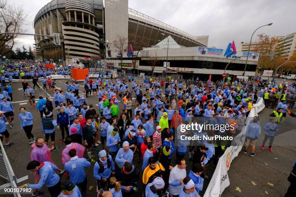 Thousand athletes take part in the 53rd edition of the San Silvestre Vallecana fun race race in Madrid, Spain, 31 December 2017 which is...