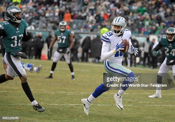Dallas Cowboys wide receiver Brice Butler catches a 20-yard pass during the fourth quarter and scores the only points in the game against the...