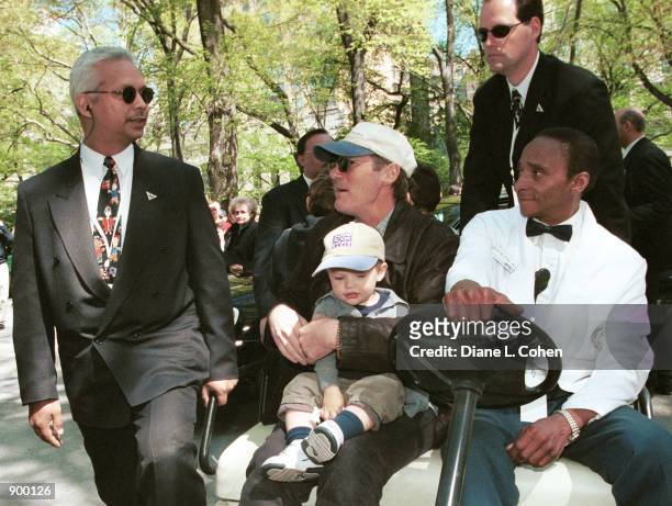 Actor Richard Gere and his son Homer James Jigme Gere arrive for the "Kids for Kids" Carnival hosted by The Elizabeth Glaser Pediatric AIDS...
