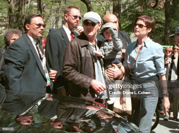 Actor Richard Gere, actress Carey Lowell and their son Homer James Jigme Gere arrive for the "Kids for Kids" Carnival hosted by The Elizabeth Glaser...