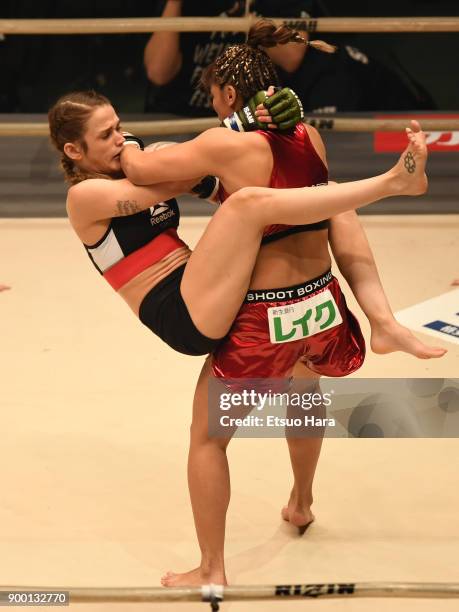 Of Japan and Irene Rivera of Spain compete in the women's super atom weight GP semi-final bout during the RIZIN Fighting World Grand-Prix 2017 final...