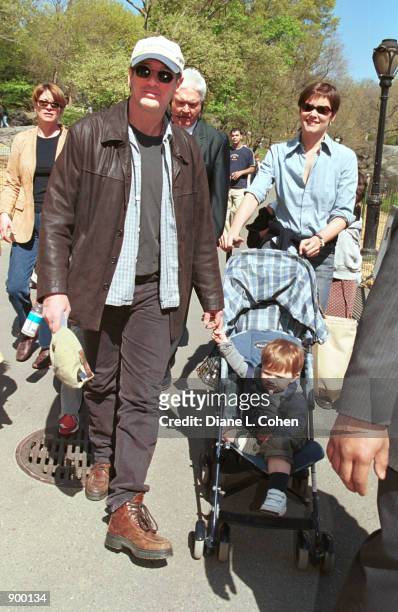 Actor Richard Gere, actress Carey Lowell and their son Homer James Jigme Gere arrive for the "Kids for Kids" Carnival hosted by The Elizabeth Glaser...