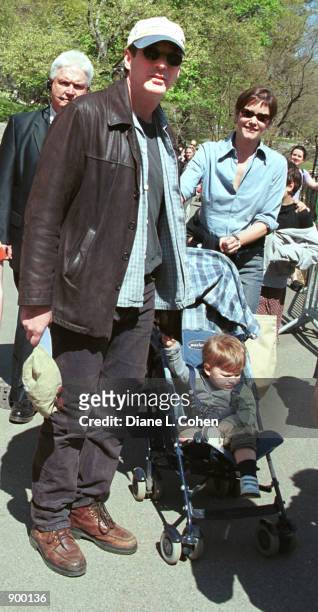 Actor Richard Gere, actress Carey Lowell and their son Homer James Jigme Gere arrive for the "Kids for Kids" Carnival hosted by The Elizabeth Glaser...