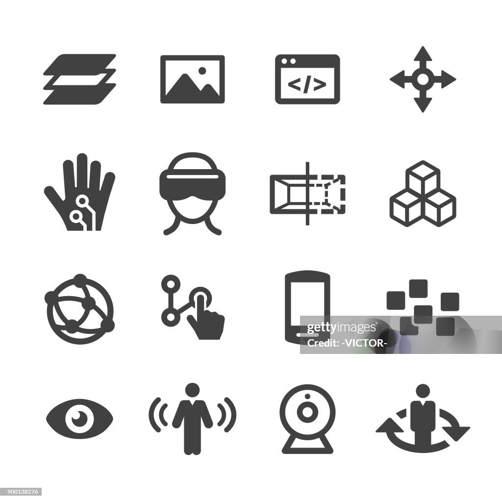 Virtuelle Realität Icons Set - Acme-Serie