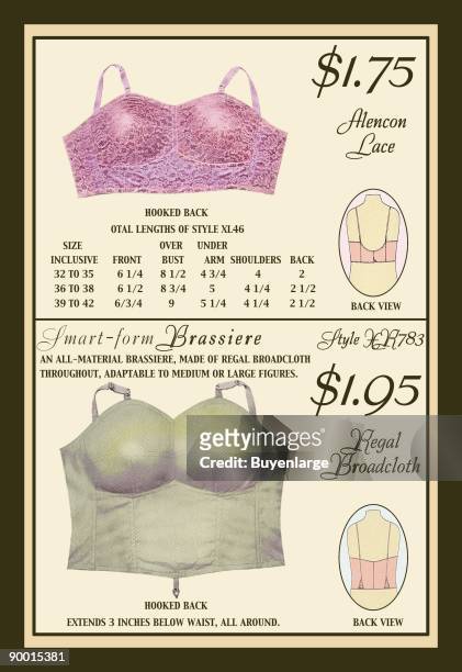 Alencon Lace and Regal Broadcloth Brassieres
