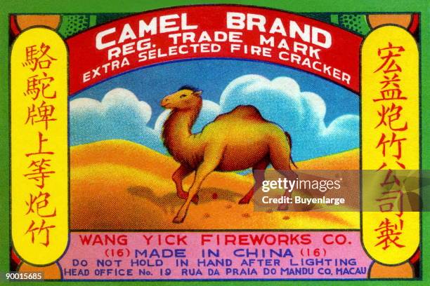 An original firecracker label dating from between 1930 and 1950, made for export, or for internal use in China. The city of Macau was the central...